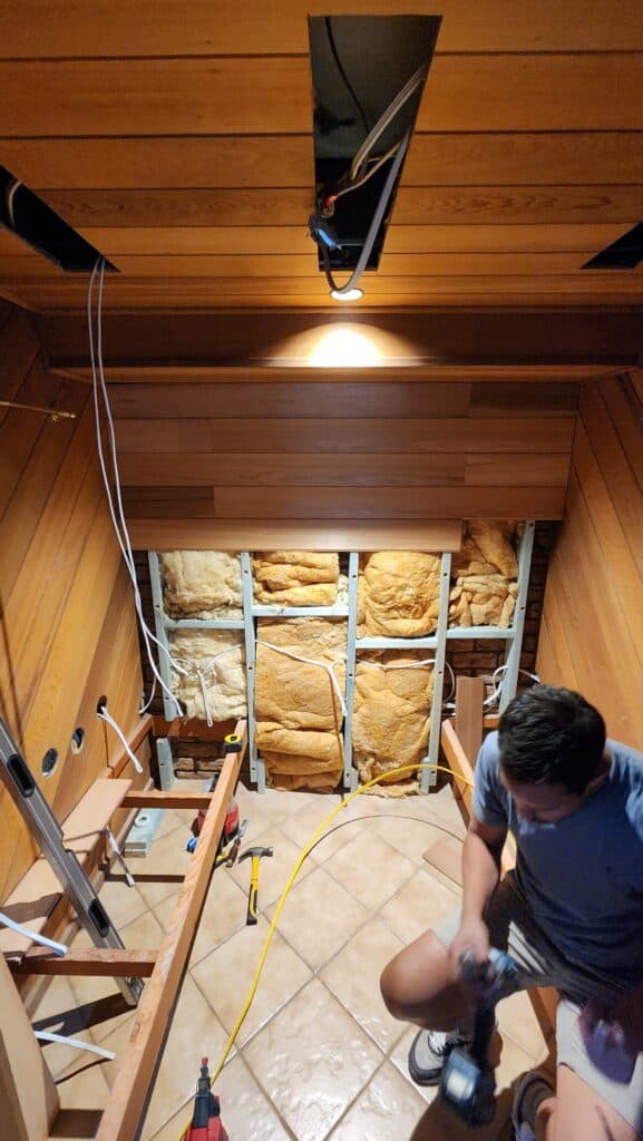 Custom infrared sauna pre-assembled in the SaunaCloud workshop