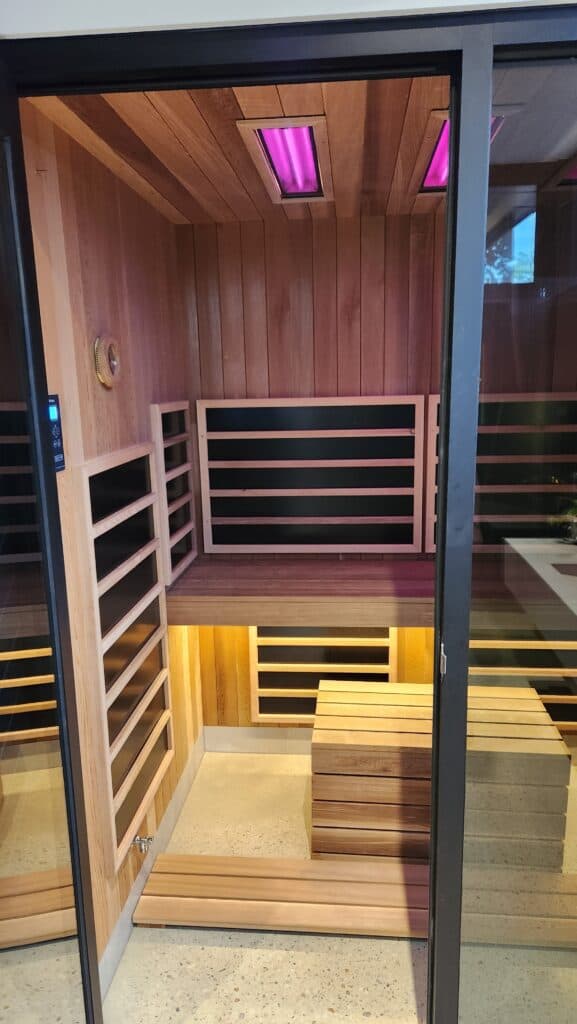 Close view of clear Western Red Cedar grain