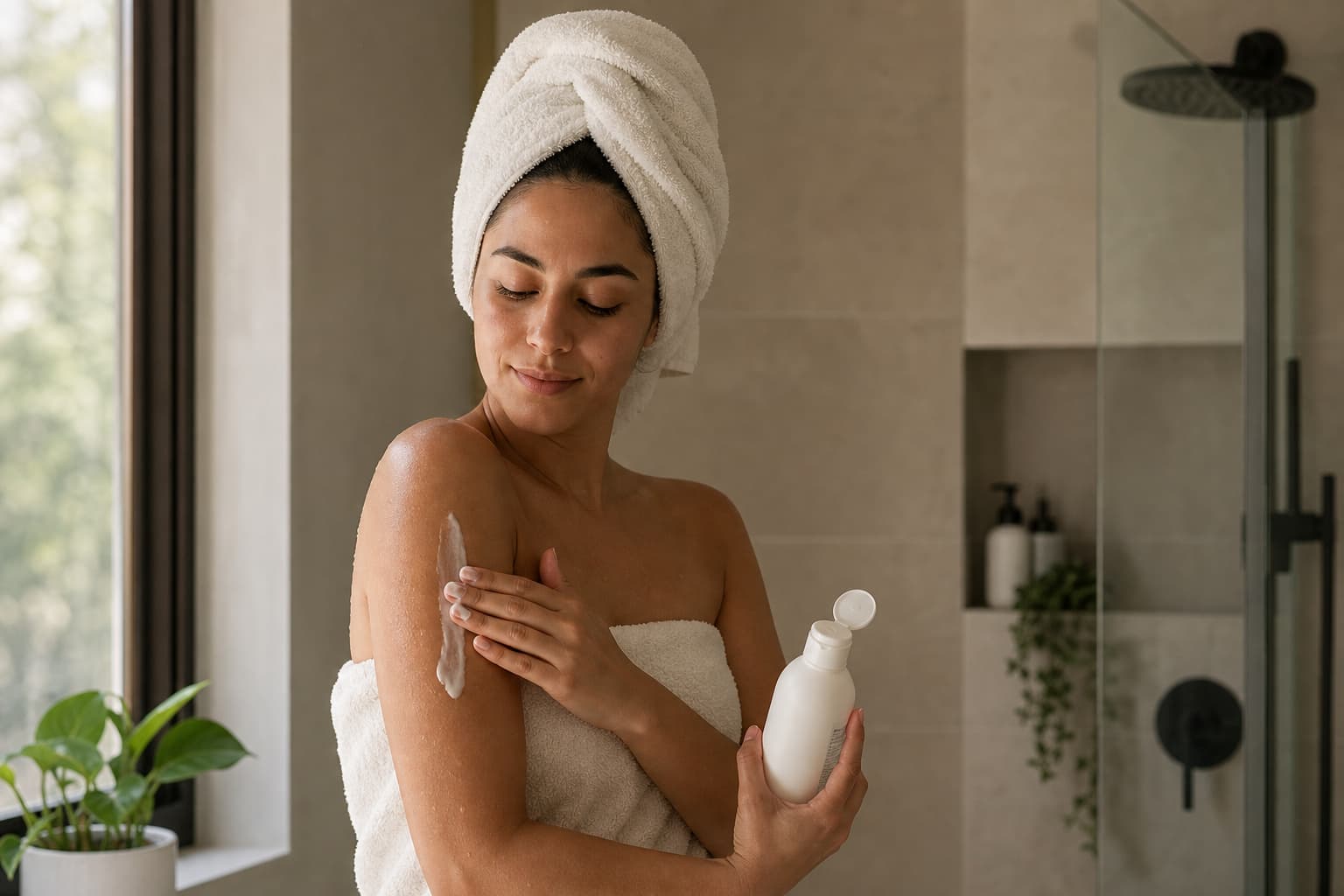 moisturizing-after-sauna-shower
