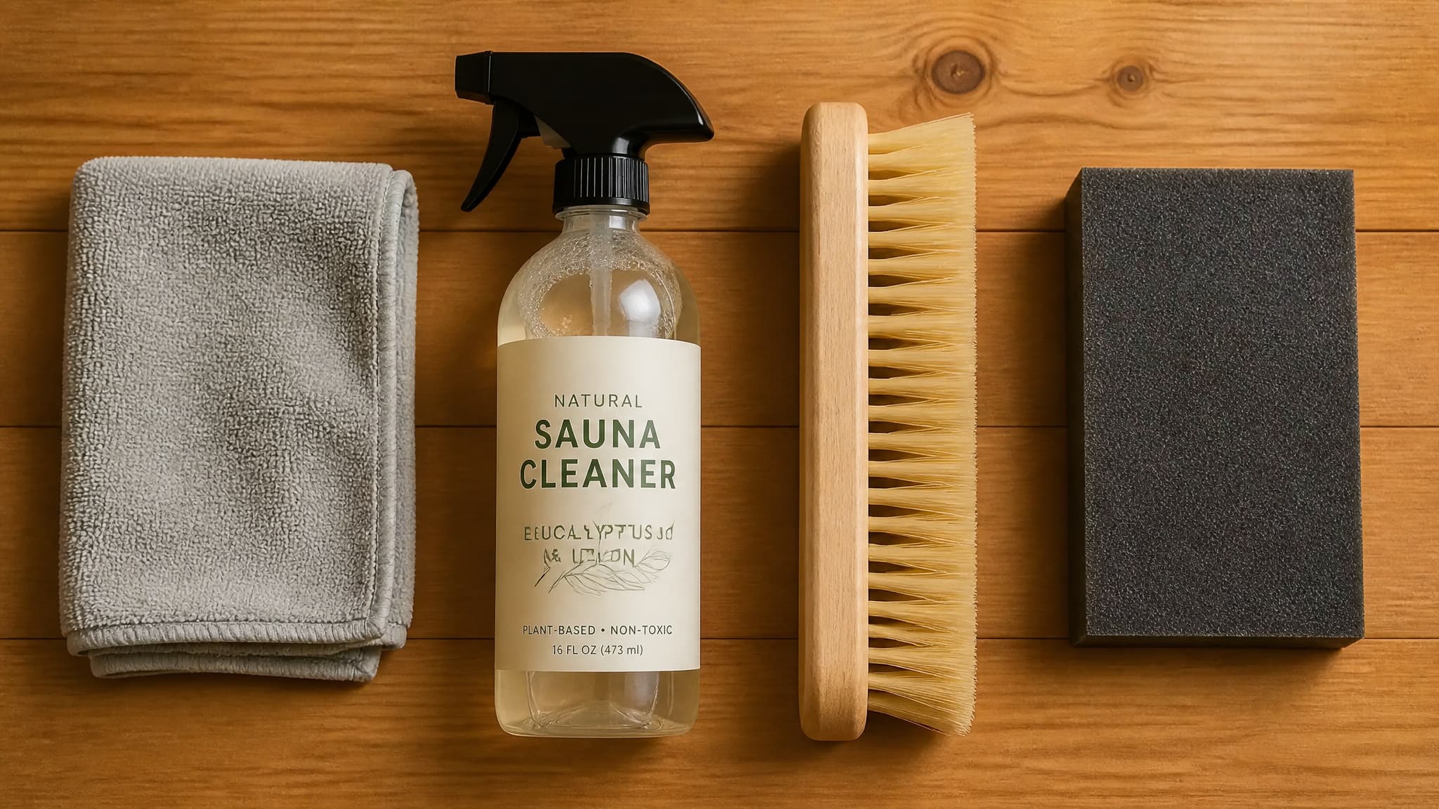 sauna-cleaning-tools-arrangement