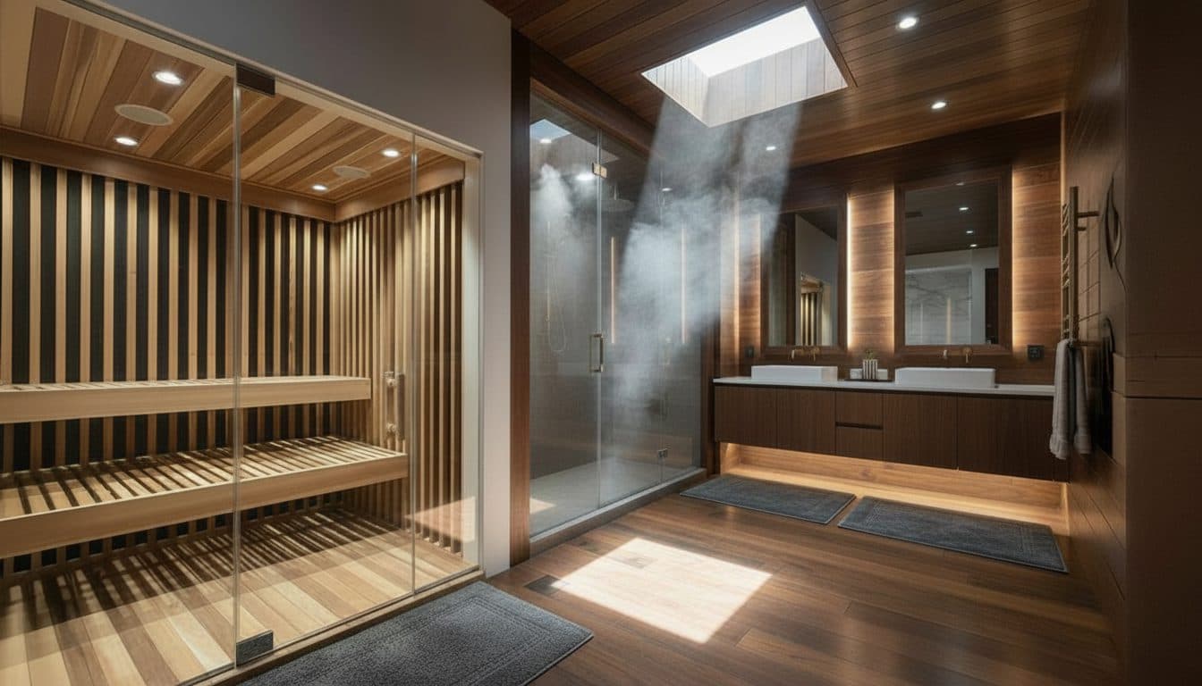 Atlas™ custom infrared sauna interior — warm cedar, ambient light