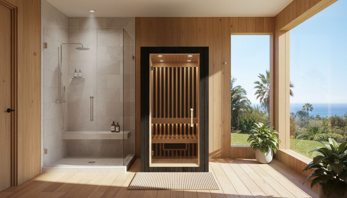 Person experiencing their first week of daily infrared sauna sessions