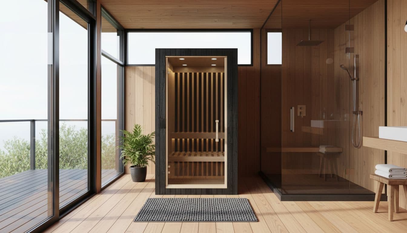 SaunaCloud Atlas One infrared sauna with integrated red light therapy for wound healing support