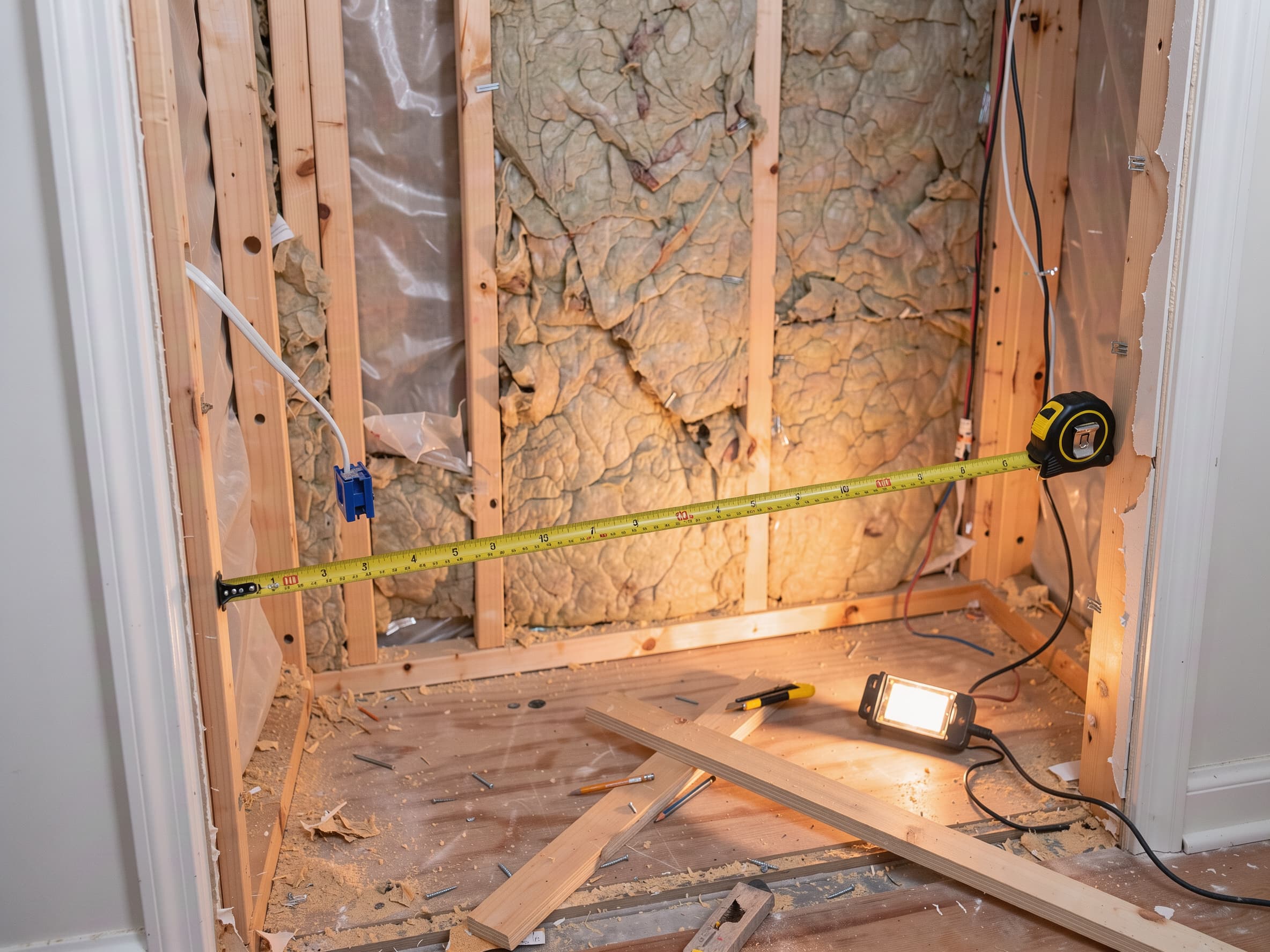 Closet conversion showing insulation, vapor barrier, and wiring a 3x3 infrared sauna needs