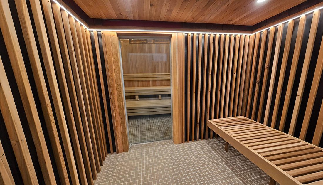 SaunaCloud Atlas custom infrared sauna with VantaWave heaters and Western Red Cedar construction