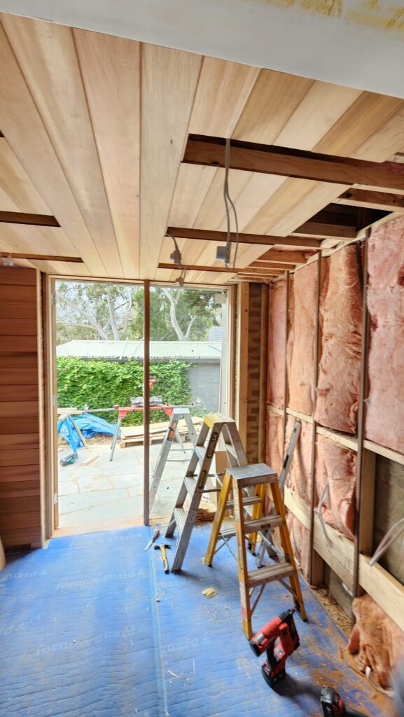 Packaged sauna components ready to ship