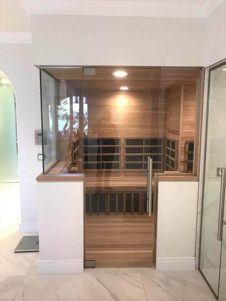 DIY infrared sauna installation in progress