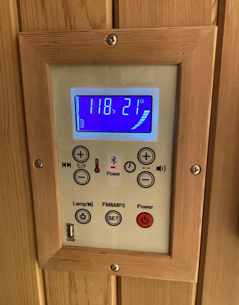 far vs near infrared sauna -infrared sauna control panel