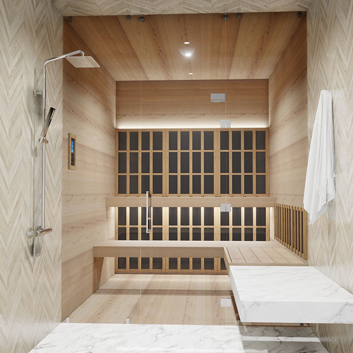 custom infrared sauna - indoor saunas